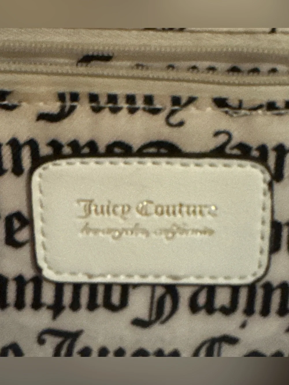 Juicy Couture White Multicolor Monogram Logo Backpack